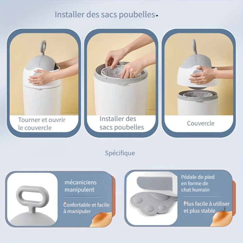 Système et poubelle d'élimination des déchets de couches sans odeur — Monptitlou