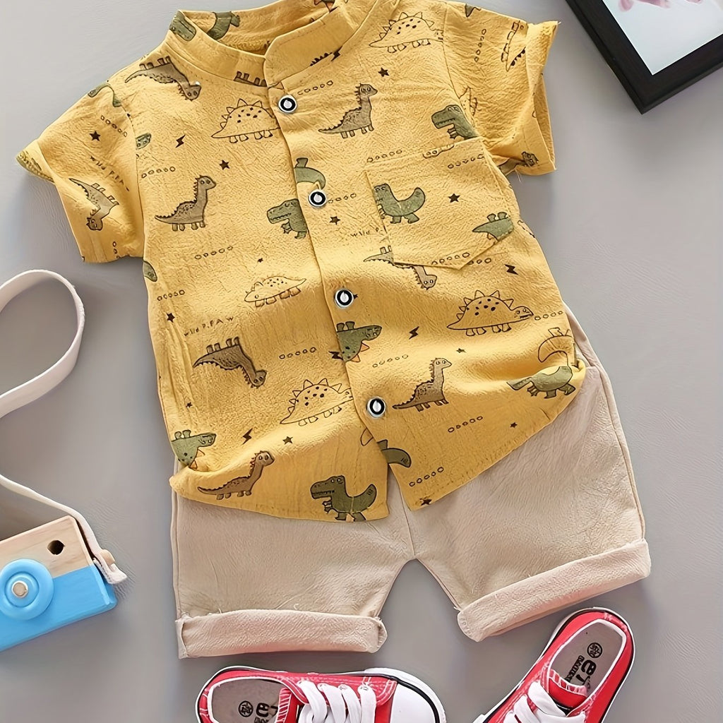 Chemise à manches courtes décontractée pour jeunes, motif animaux, été — Monptitlou