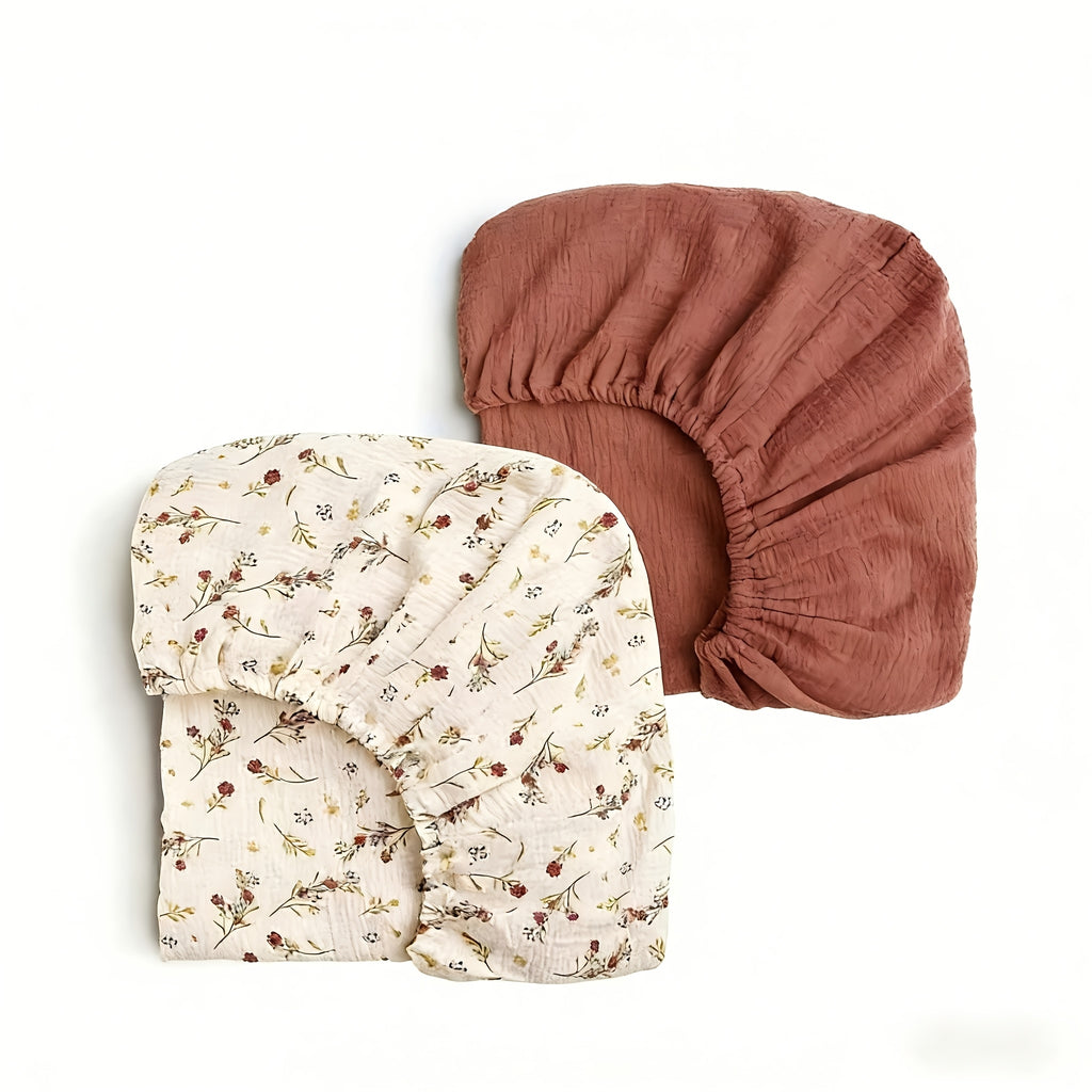 Lot de deux draps-housses pour lits de bébé – Pratique et ordonné – — Monptitlou