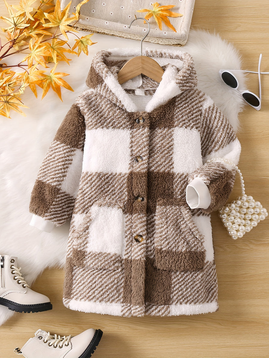 Veste longue à capuche pour fille, à la mode — Monptitlou