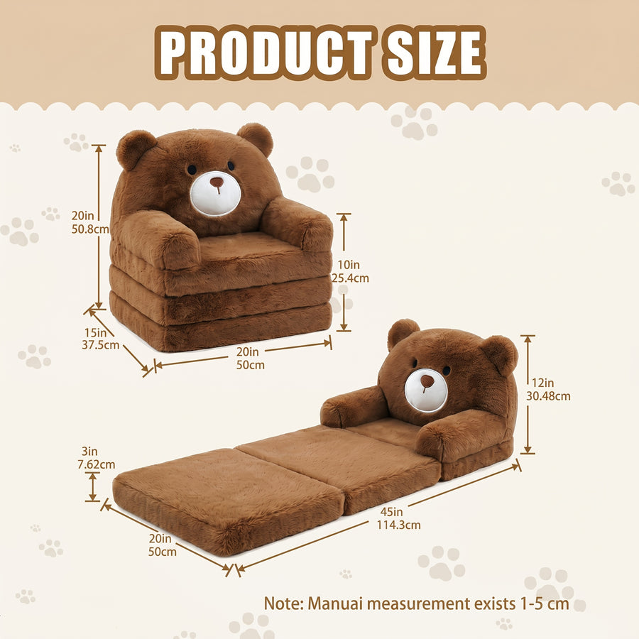 Canapé enfant 2 en 1 ourson pliable retournable — Monptitlou