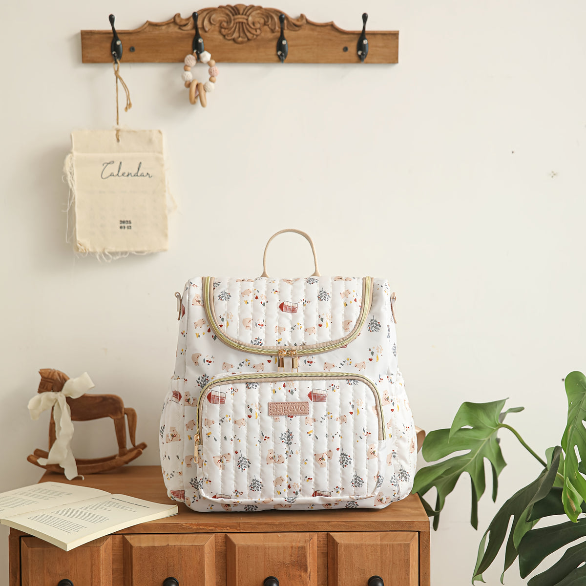 Sac à dos maman Ours de la Forêt, sac à couches portable double épaule — Monptitlou Image