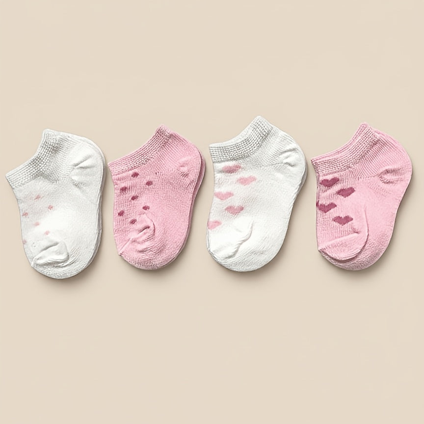 Paires de chaussettes courtes pour enfants à imprimé cœurs — Monptitlou