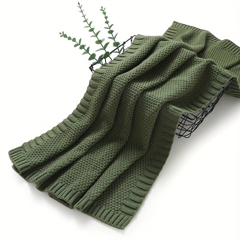 Nouvelle couverture unie 90*70cm rose vert foncé, plaid pour canapé — Monptitlou