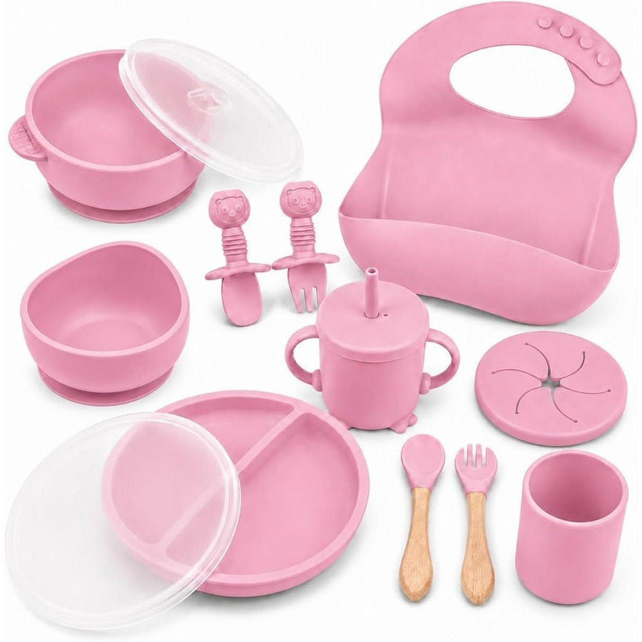 Ensemble d'alimentation bleu pour bébé en silicone — Monptitlou