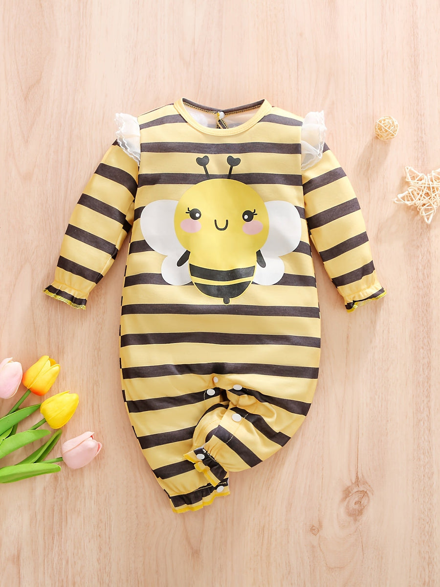 Grenouillère à manches longues pour enfant à imprimé abeille — Monptitlou