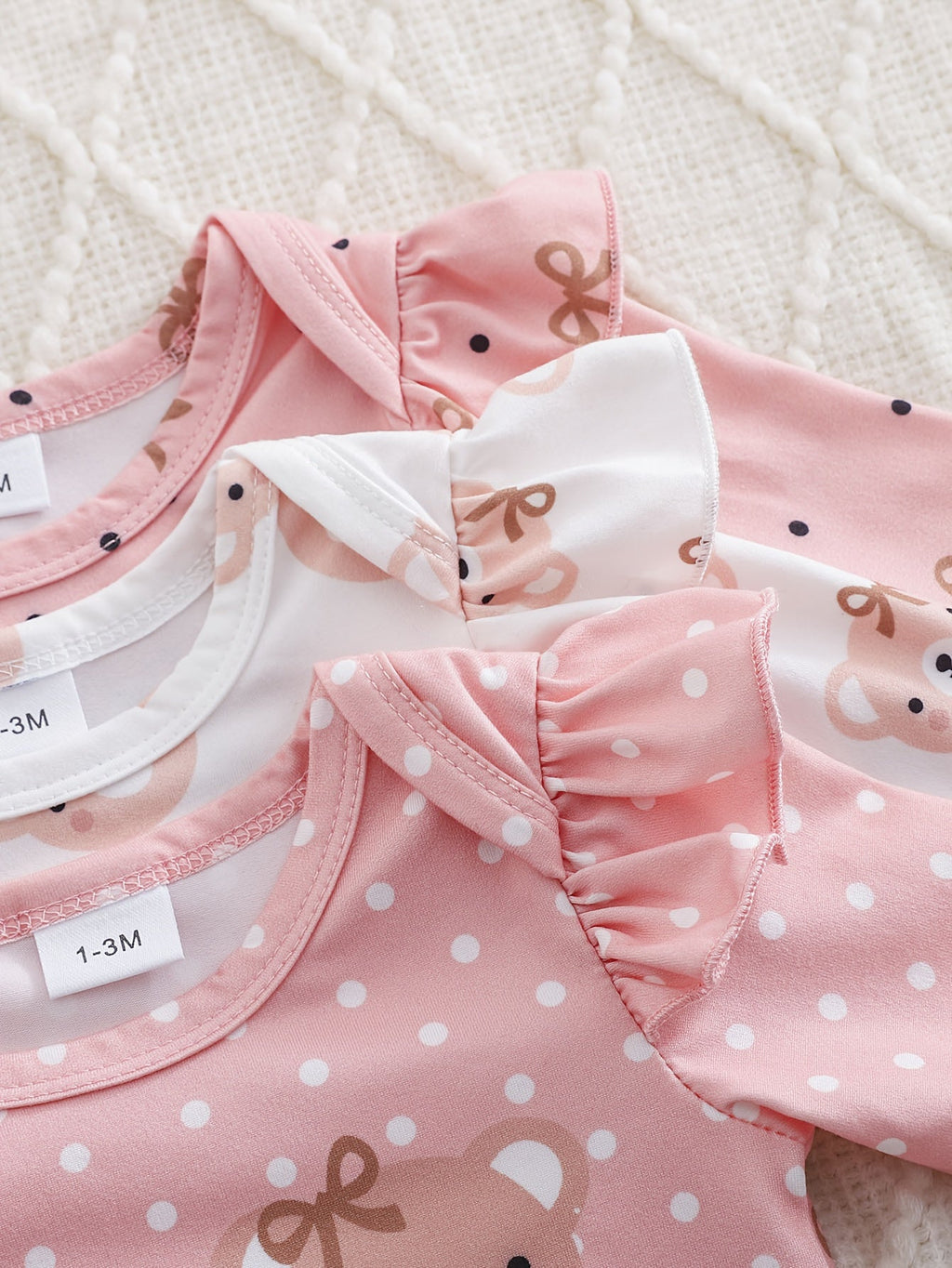 [Combi mignonne bébé fille] 3 pièces de combinaison triangulaire — Monptitlou