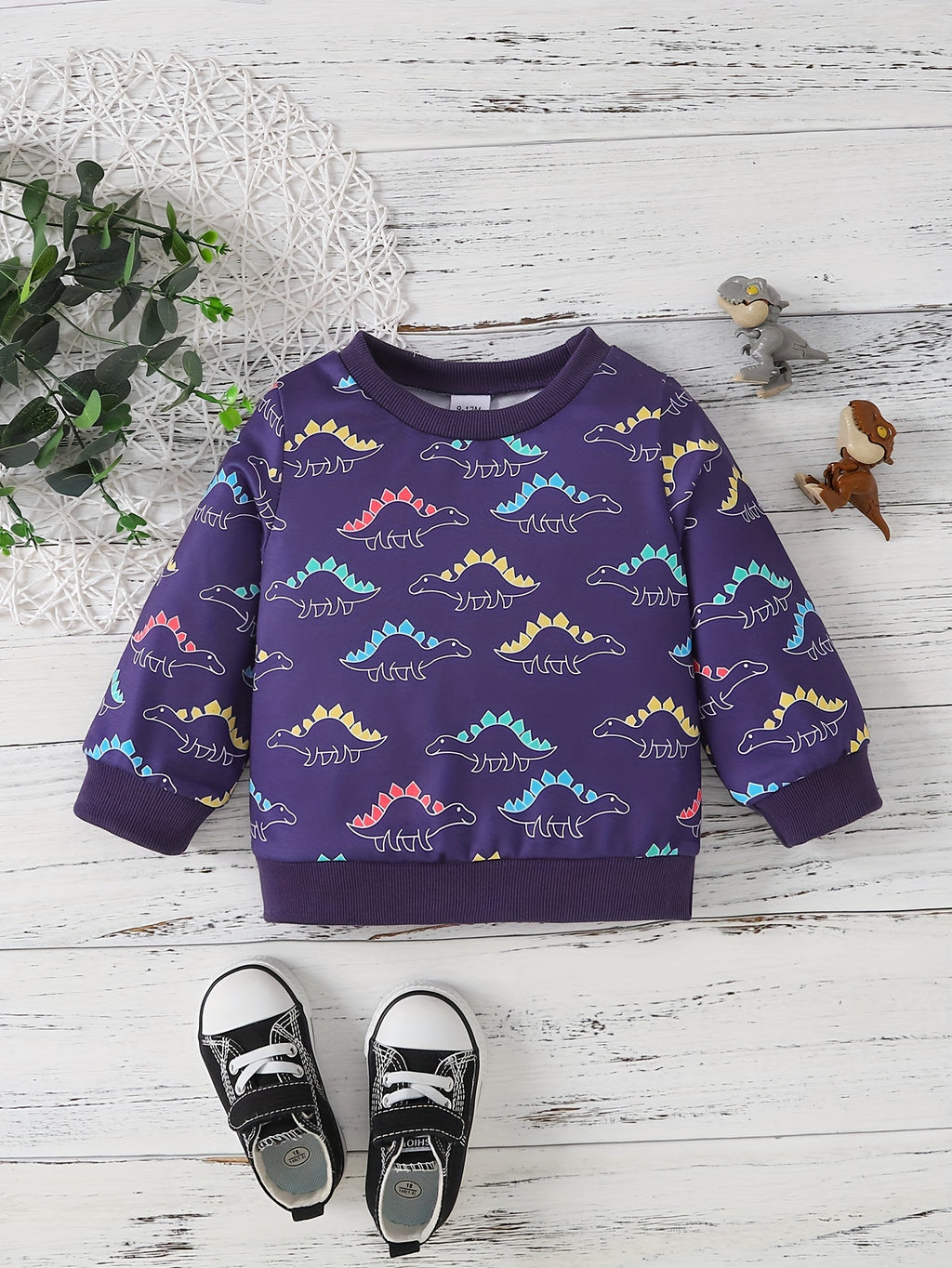 Pull à manches longues pour garçon, motif patchwork et imprimé cartoon — Monptitlou