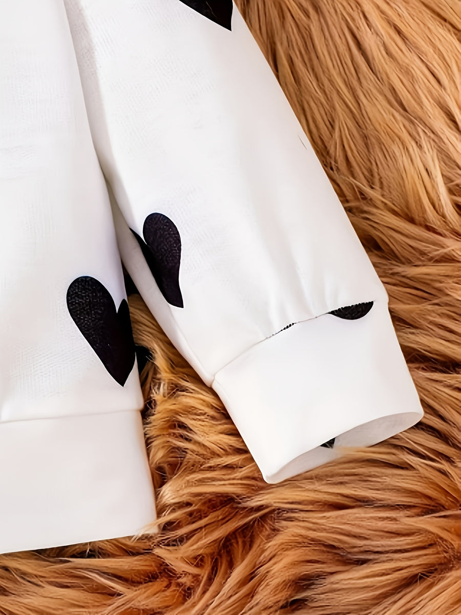 Ensemble deux pièces mignon à motifs cœurs — Monptitlou