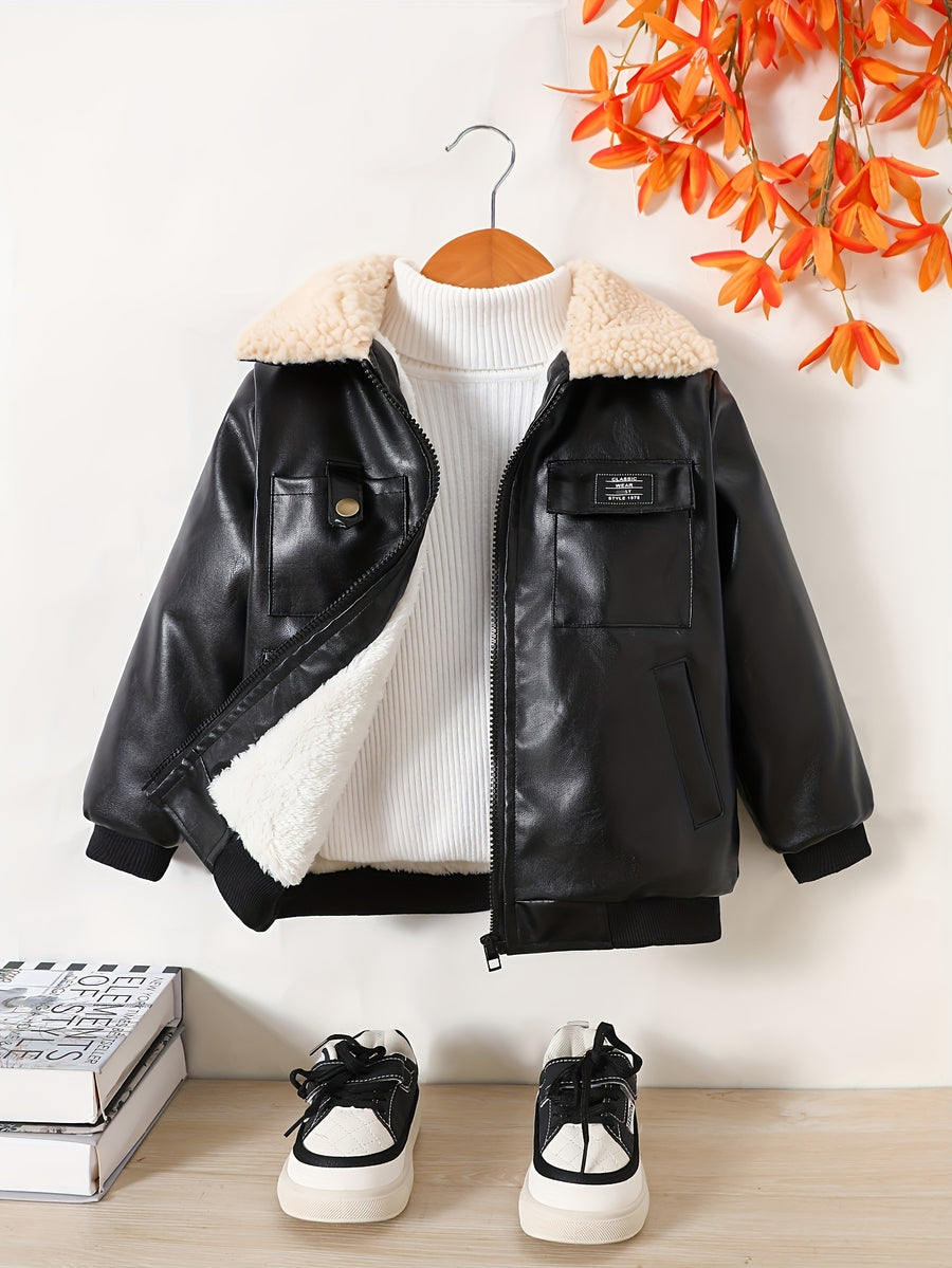 Veste doublée polaire pour garçons automne hiver épaisse tendance 2025 — Monptitlou