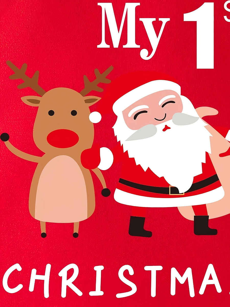 MA 1ÈRE NOUVELLE-ANNÉE Bébé Imprimé Noël Barboteuse Nouveau Bébé Romper — Monptitlou