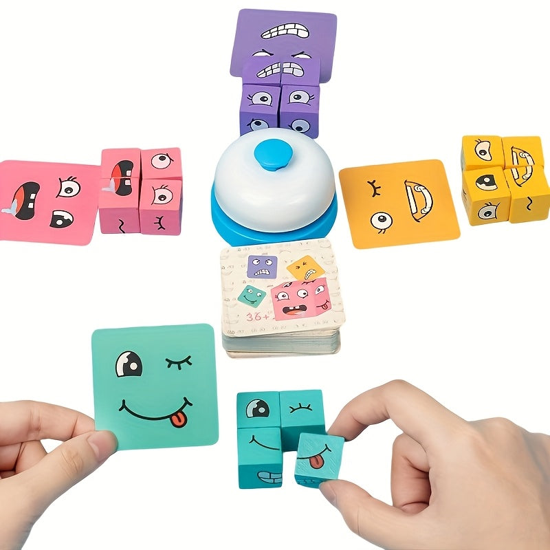 Jeu de blocs en bois à expressions changeantes — Monptitlou Image