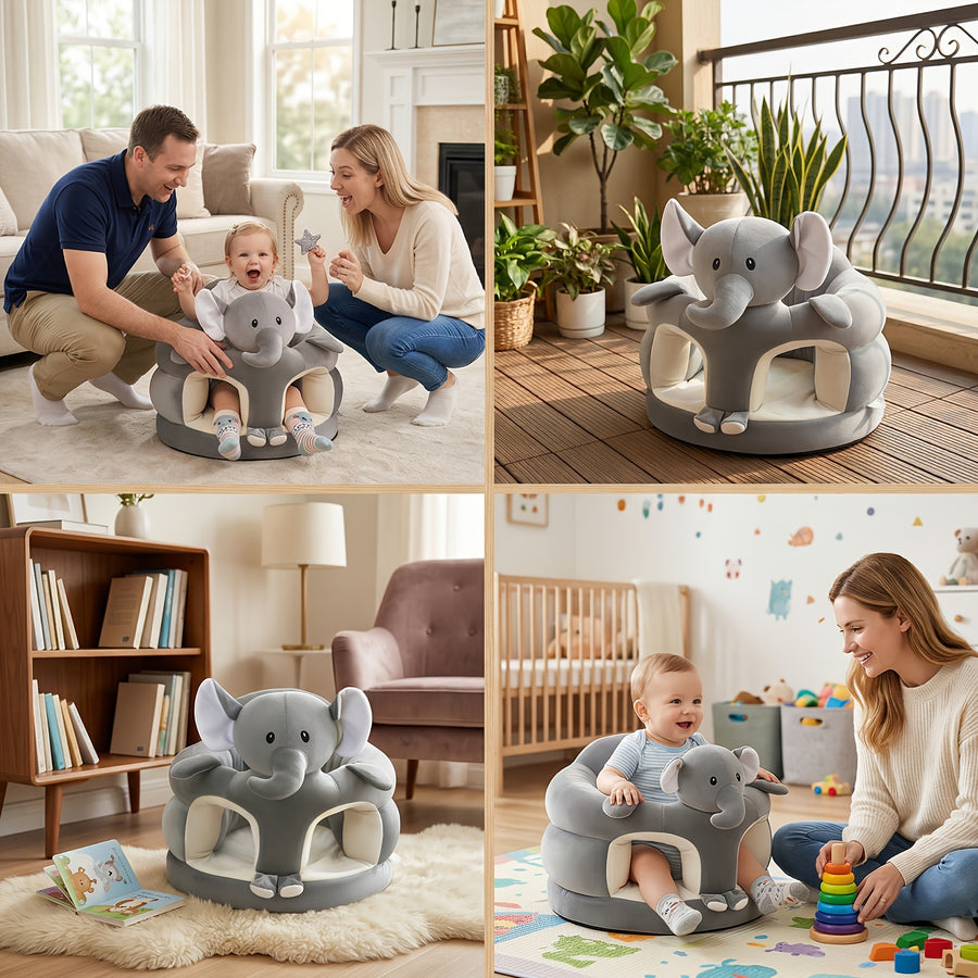 Siège d'appoint ergonomique pour bébé aspect ours/éléphant — Monptitlou