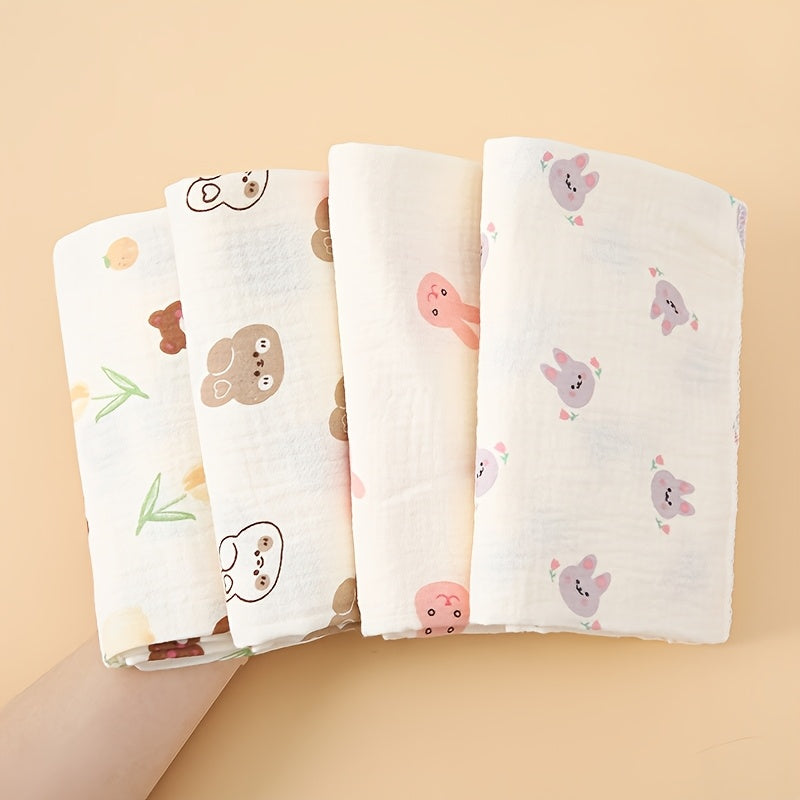 Lot de 3 langes bébé en gaze de coton, 4 motifs — Monptitlou