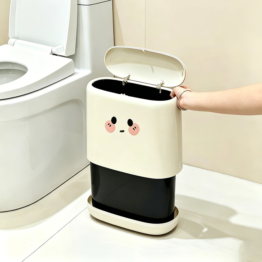 Poubelle Slim Mignonne avec Couvercle, Type Pression — Monptitlou