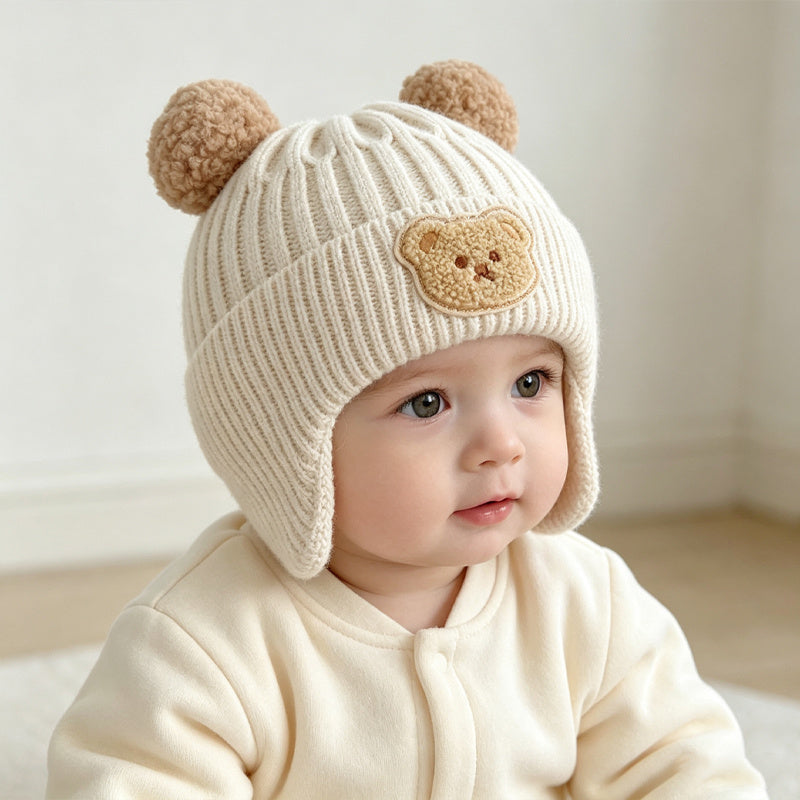 Bonnet Épaissi Adorable sur le Thème de l'Ours pour Garçons et Filles — Monptitlou