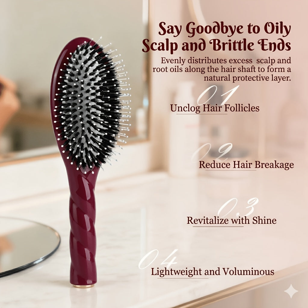 1 brosse à cheveux à poils naturels