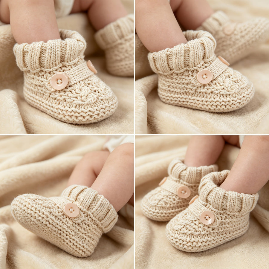 Paires de chaussures tricotées pour nourrisson à motif d'animaux — Monptitlou