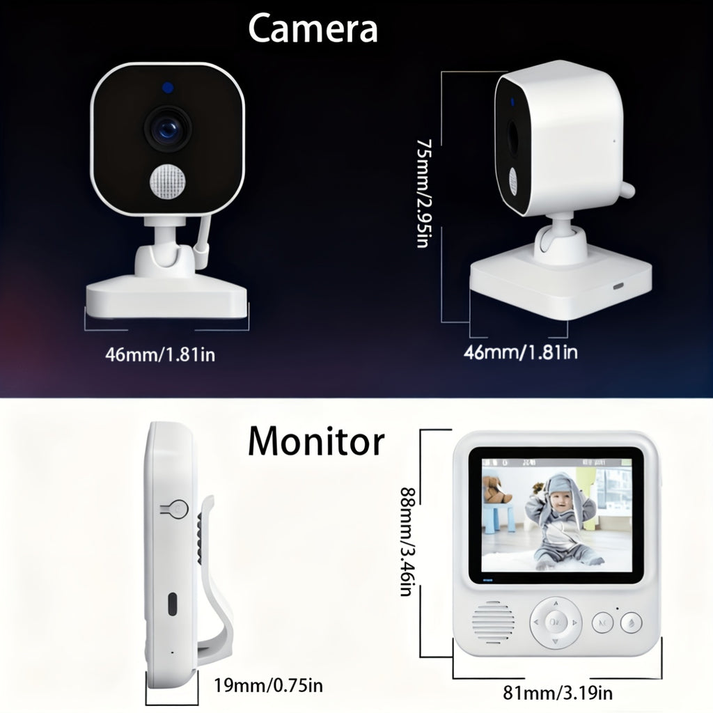 Écran vidéo IPS de 7,11 cm avec audio bidirectionnel, 8 berceuses — Monptitlou