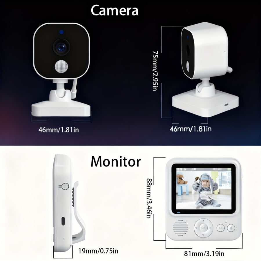 Écran vidéo IPS de 7,11 cm avec audio bidirectionnel, 8 berceuses — Monptitlou