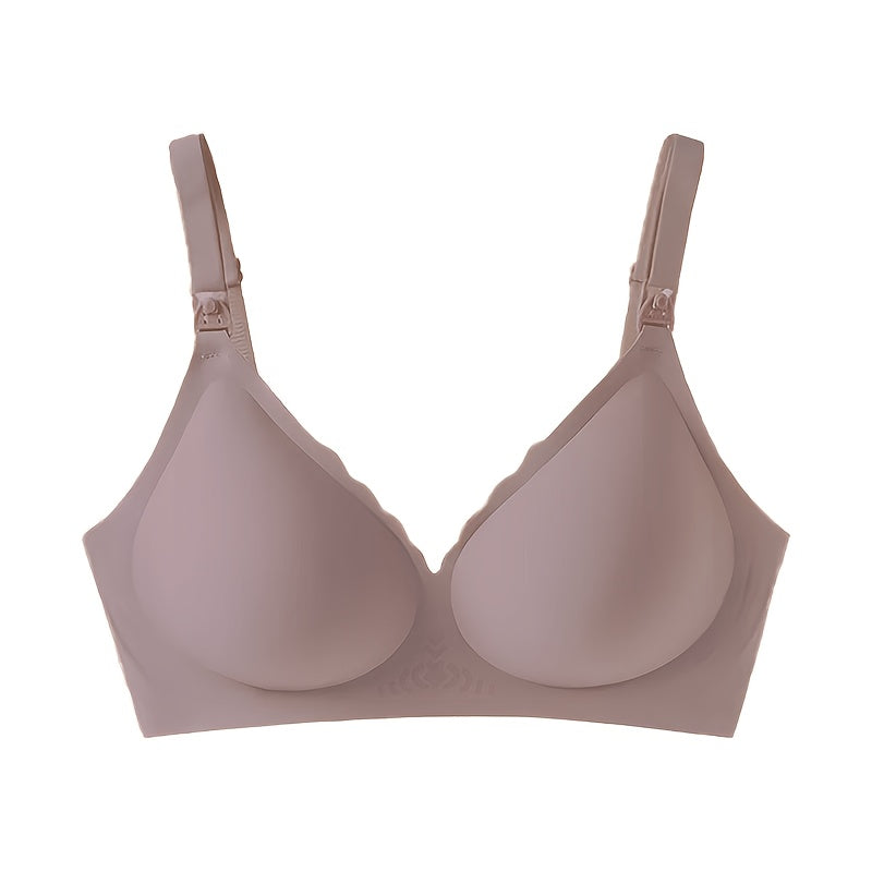 Ensemble 3 pièces Soutien-gorge d'allaitement couleur unie Bord volant — Monptitlou