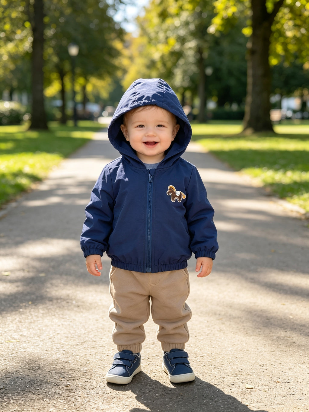 Nouvelle Veste Zippée à Capuche Kaki Printemps et Automne pour Bébés et