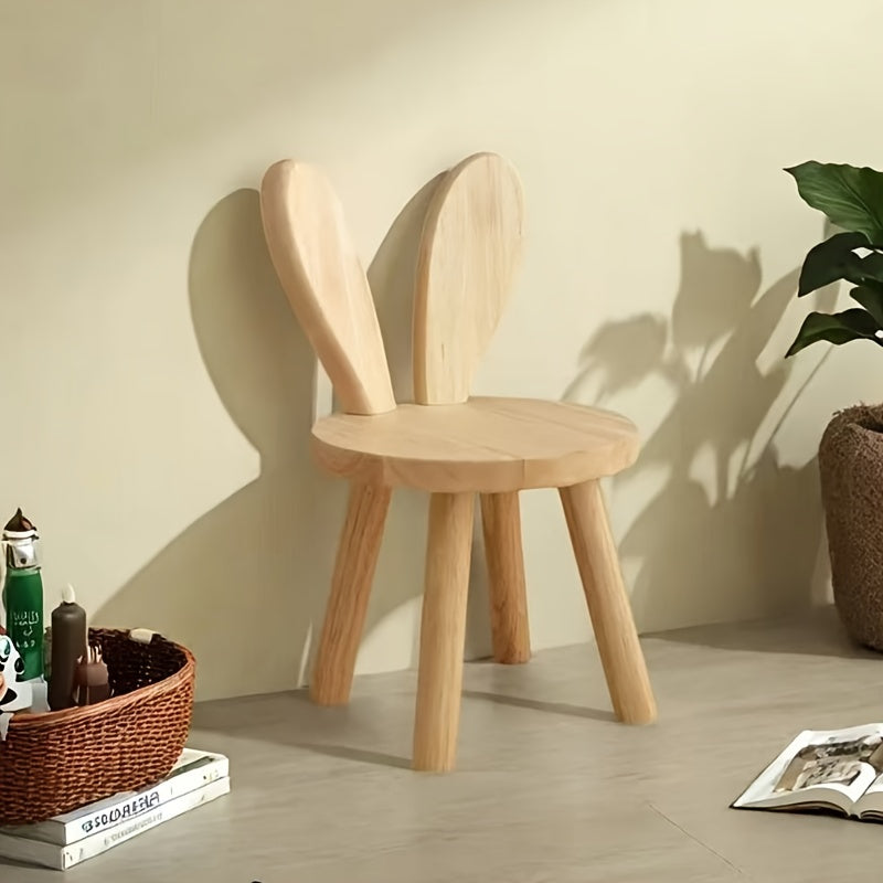 Petit tabouret oreilles de lapin en bois massif — Monptitlou