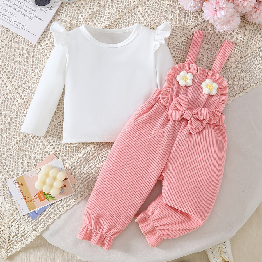 Ensemble deux pièces pour bébé fille tendance : haut à manches à — Monptitlou