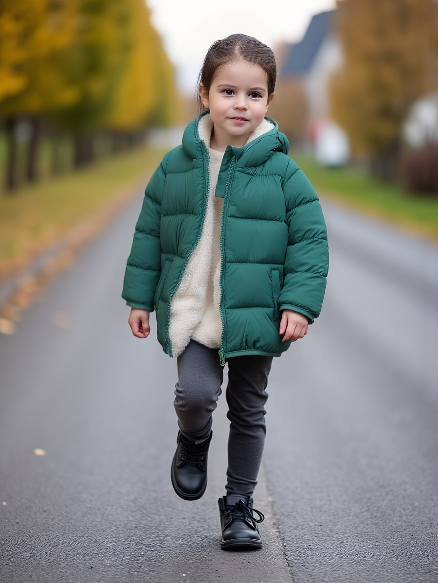 Veste d'hiver à capuche pour garçons, veste chaude légère en polaire — Monptitlou