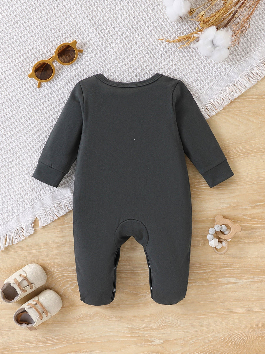 Barboteuse Bébé Printemps/Automne avec Pieds et Motif "Coeur de Marguerite" - 100% Doux et Respirant, Survêtement de Tro