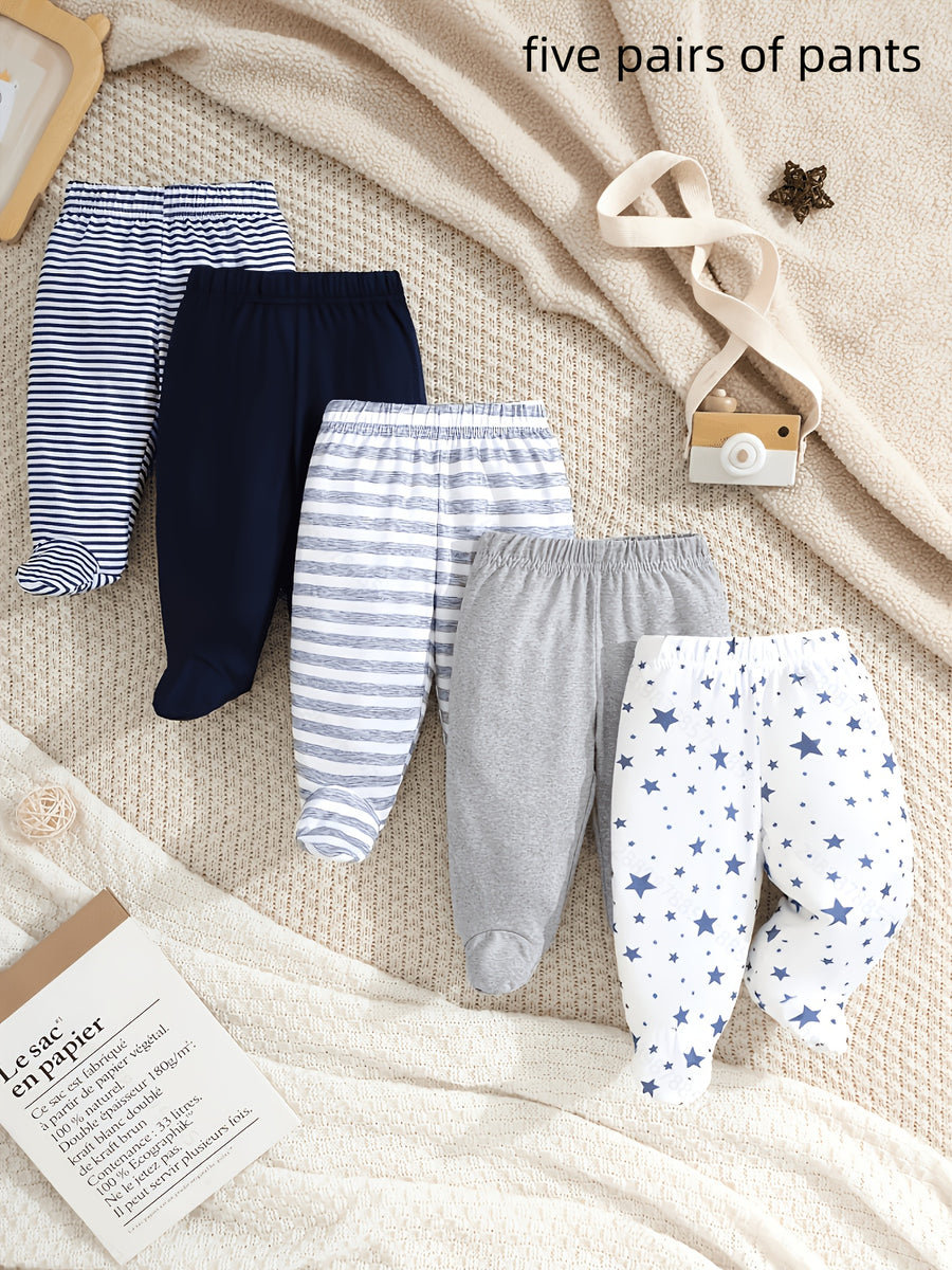[Cadeau bébé nouveau-né] 5 pièces Pantalons longs pour bébé garçon — Monptitlou