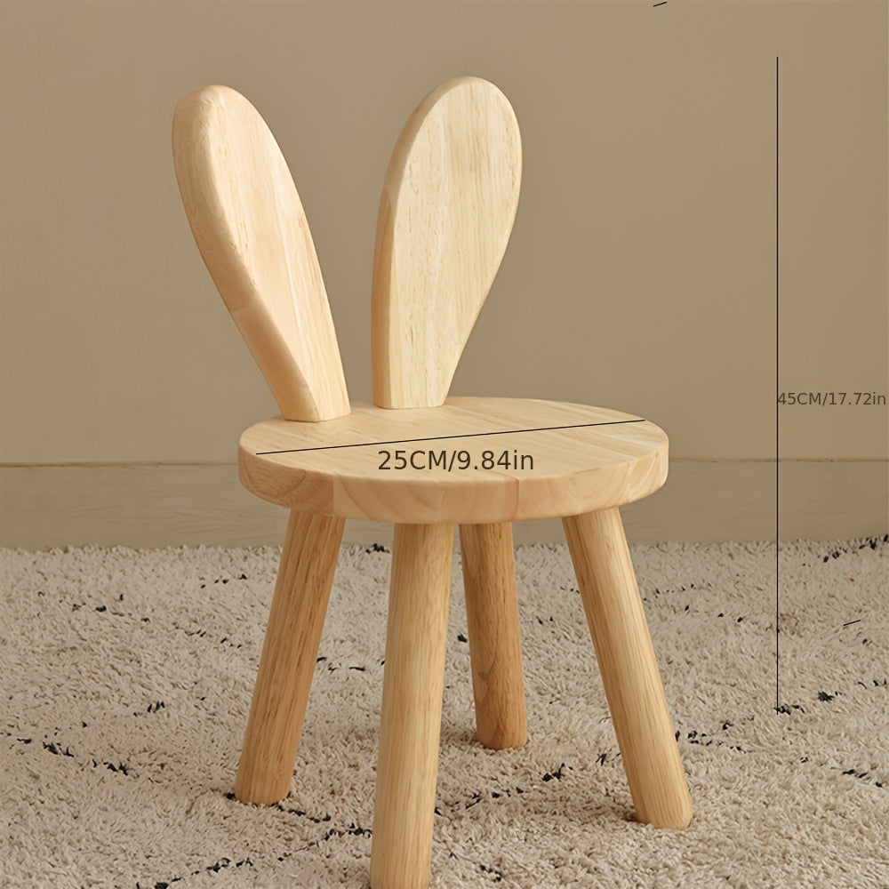 Petit tabouret oreilles de lapin en bois massif — Monptitlou