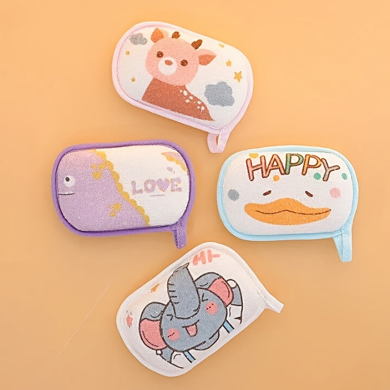 Éponges à bain mignonnes avec imprimé d'animaux de dessins animés — Monptitlou