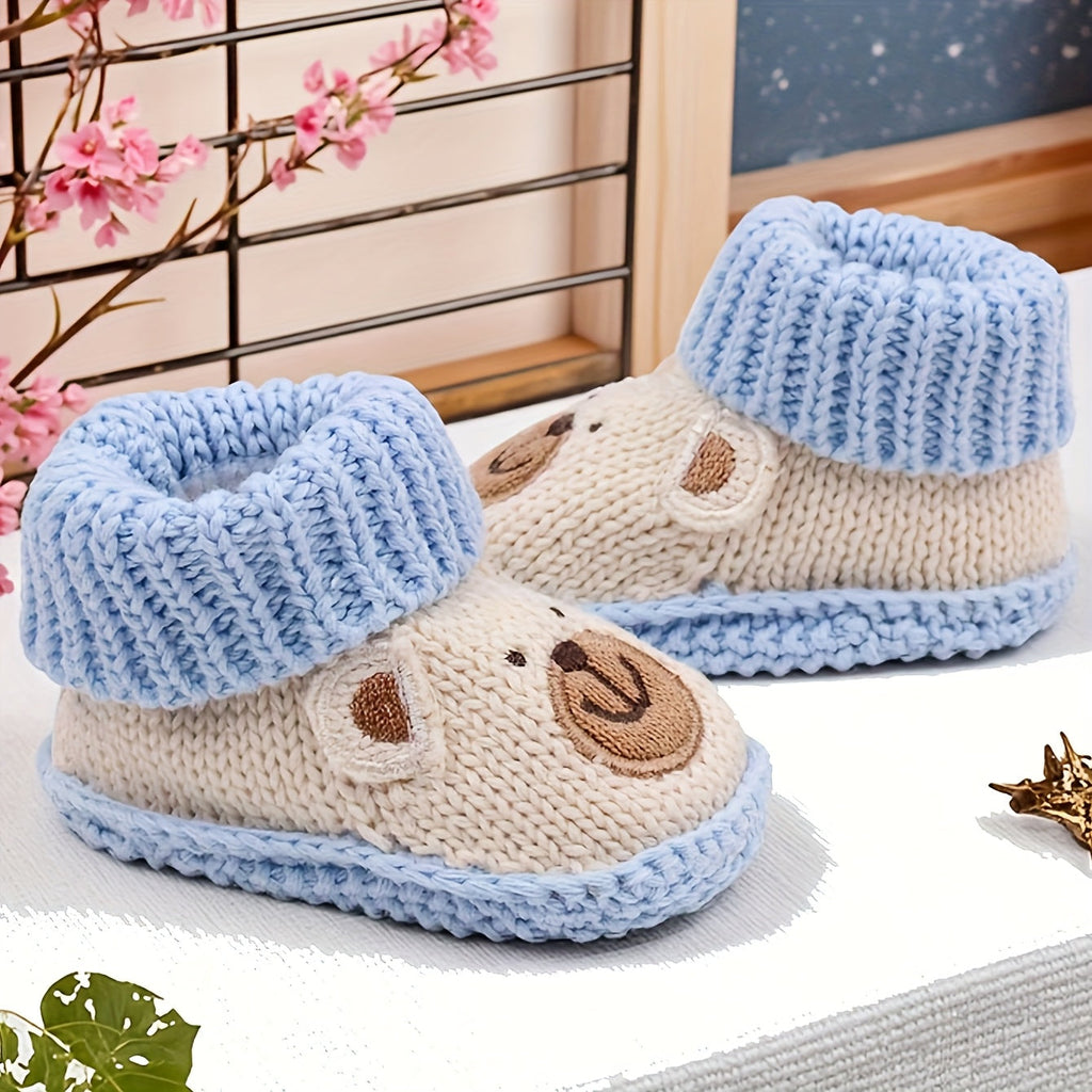 1 Paire de Chaussons Tricotés Mignons à Motifs Animaux pour — Monptitlou