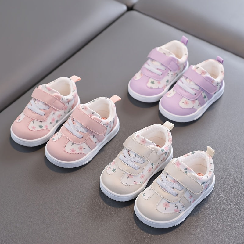 Chaussures bébé garçons et filles 1-2-3-4 ans motif floral mignon semelle souple antidérapante pour marche extérieur int