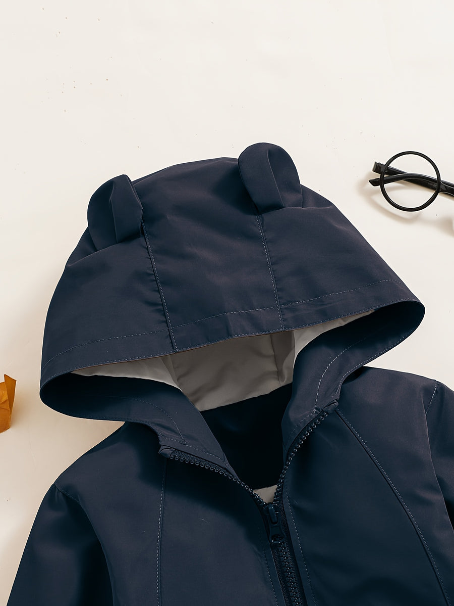 [Manteau trench garçon] Manteau trench à capuche style petites — Monptitlou