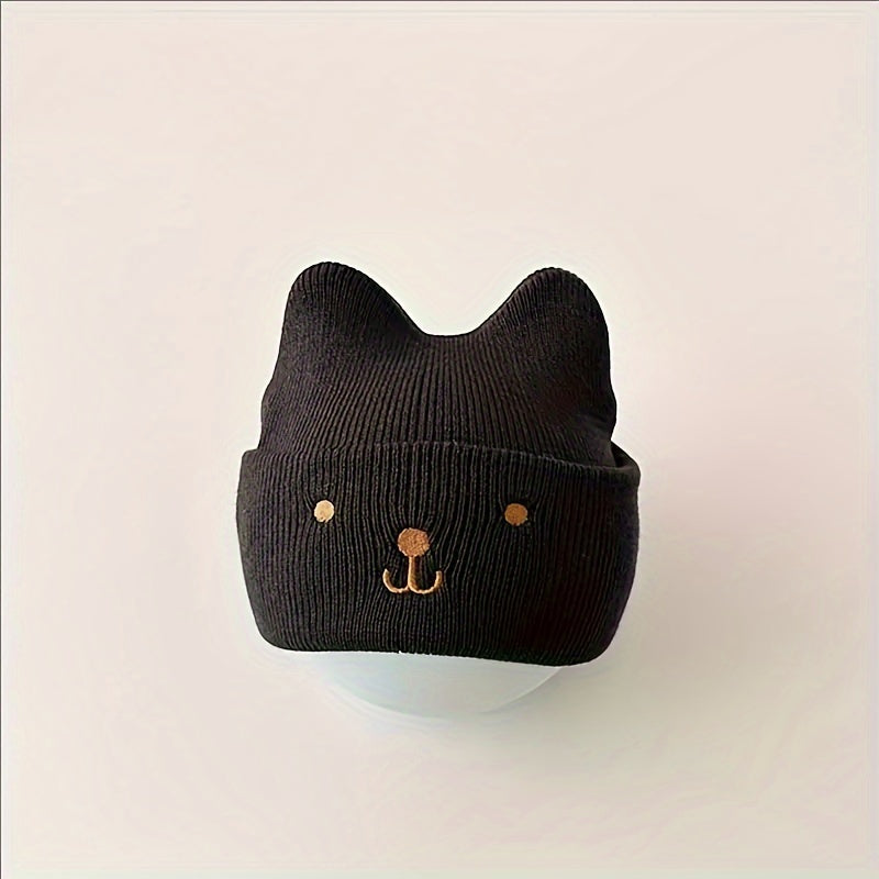 Bonnet en Coton Tricoté pour Tout-Petits avec Design Oreilles d'Ours — Monptitlou