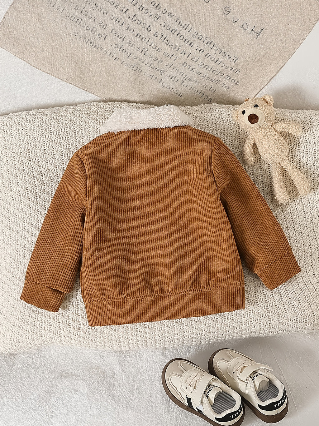 Veste en velours côtelé à rayures verticales marron café vintage pour — Monptitlou