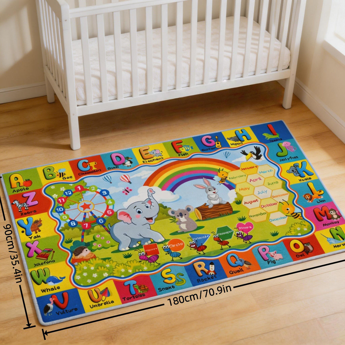 Tapis éducatif pour enfants ABC, 950 g/m², épaisseur 0,6 cm — Monptitlou Image