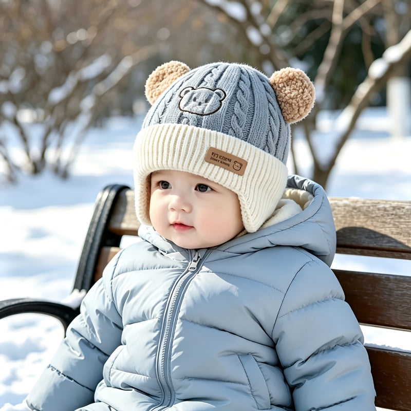 Bonnet pull-over d'automne et d'hiver avec protège-oreilles et oreilles — Monptitlou