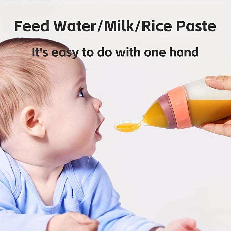Biberon d'alimentation pour bébé en silicone liquide 100 ml/3 oz, broyeur d'aliments, pâte de riz, biberon à presser pou