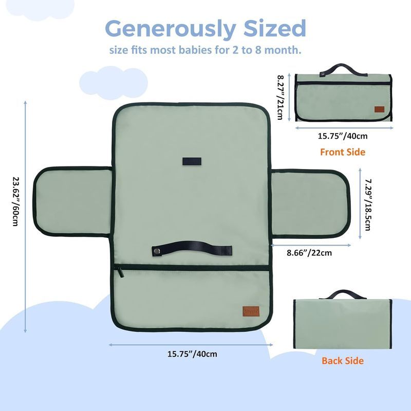 Station à langer de voyage deluxe avec coussin imperméable — Monptitlou Image