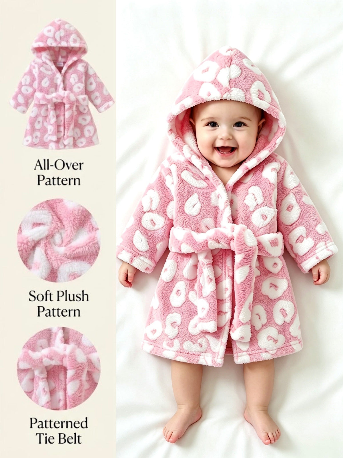 Haut à capuche unisexe pour bébé, imprimé léopard, automne et hiver — Monptitlou Image