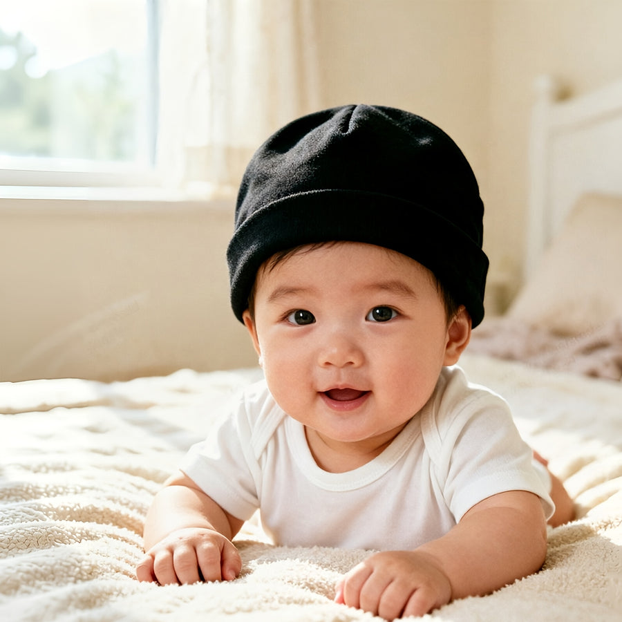 Bonnets unis pour nouveau-nés, garçons et filles, confortables — Monptitlou