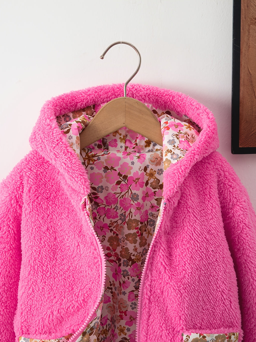 Veste cardigan zippée à capuche à manches longues réversible — Monptitlou