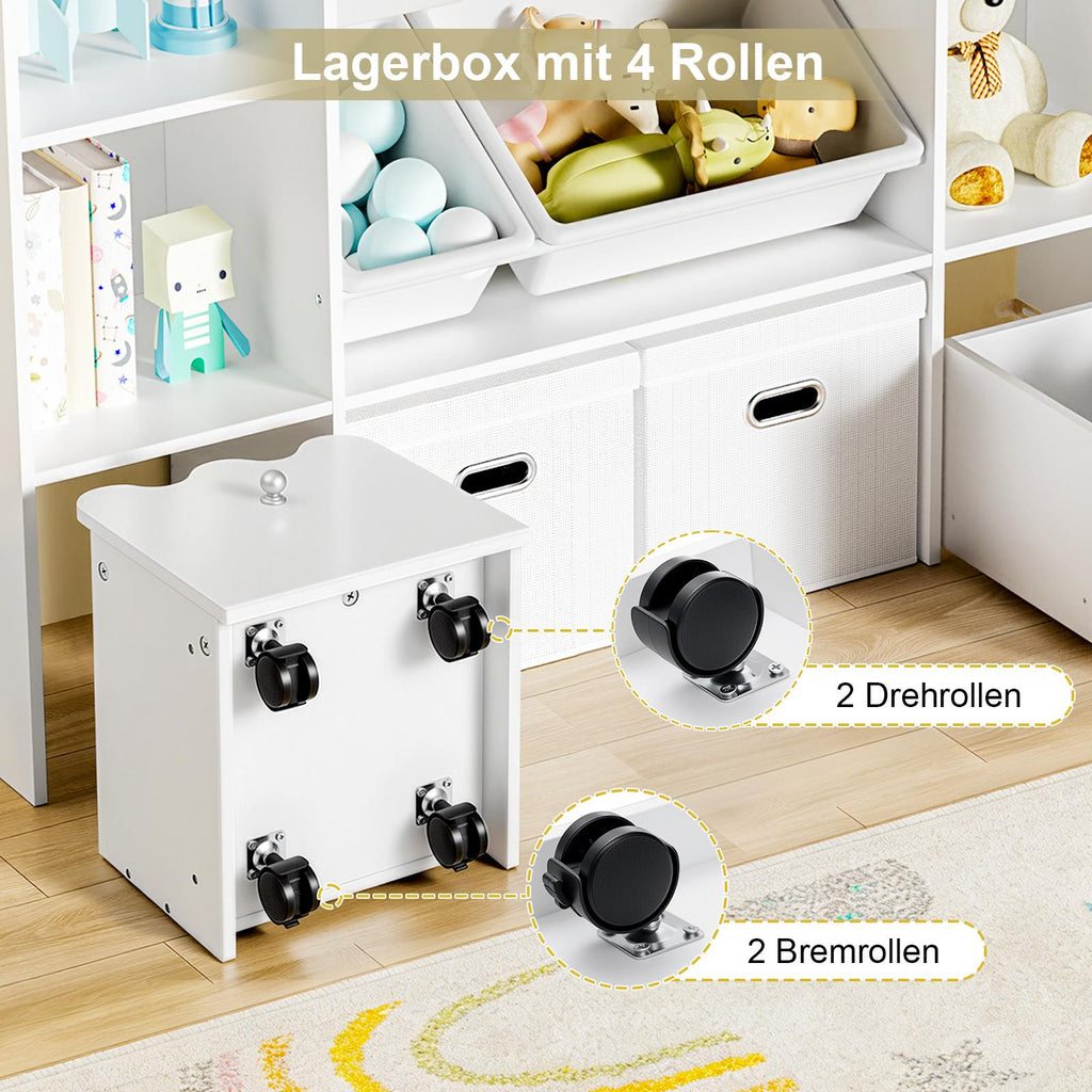 Unité de rangement mobile pour enfants avec bacs — Monptitlou