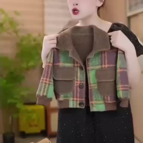 Veste à Revers Classique Unisexe pour Bébé à Carreaux pour