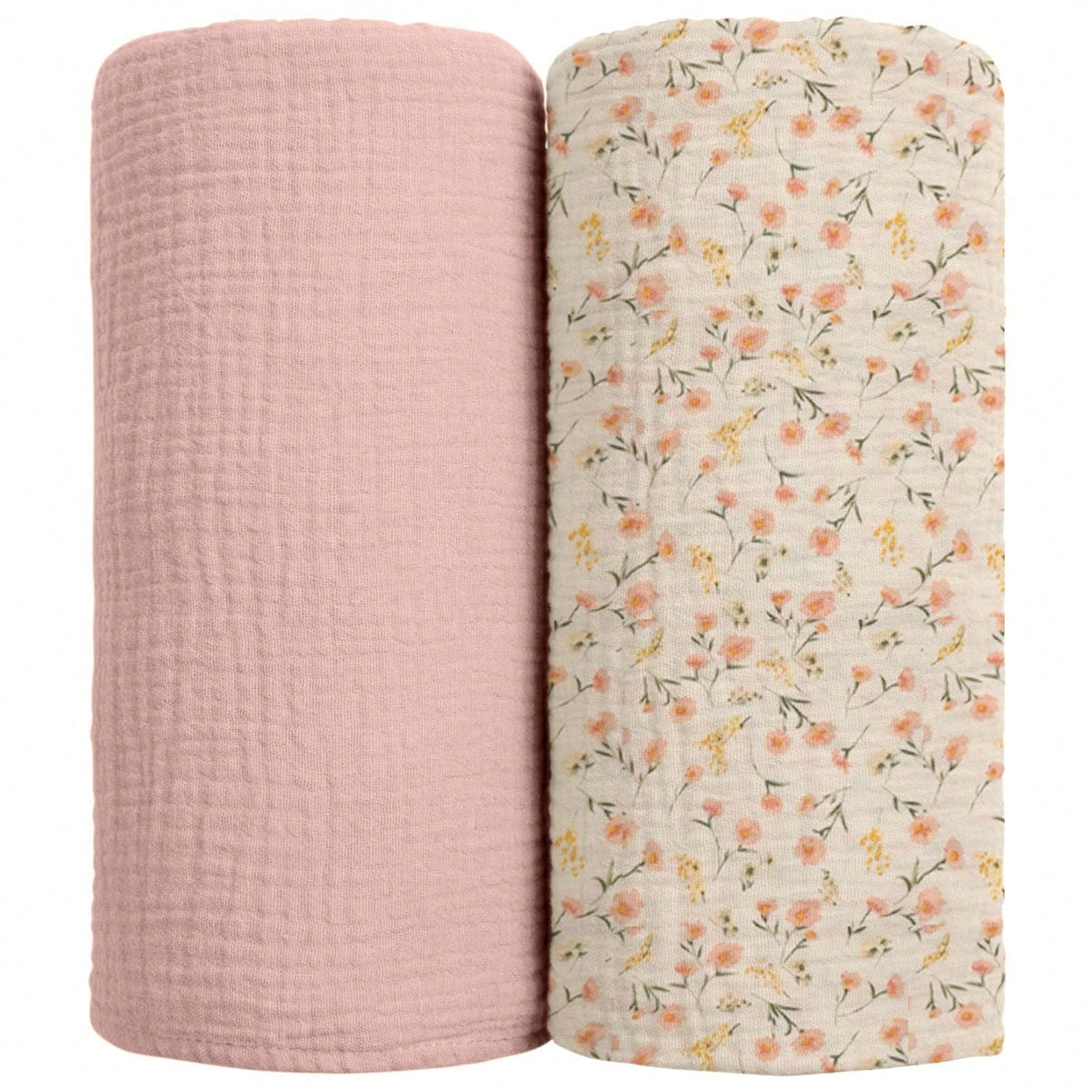 Lot de 2 langes bébé en mousseline, deux formats — Monptitlou Image