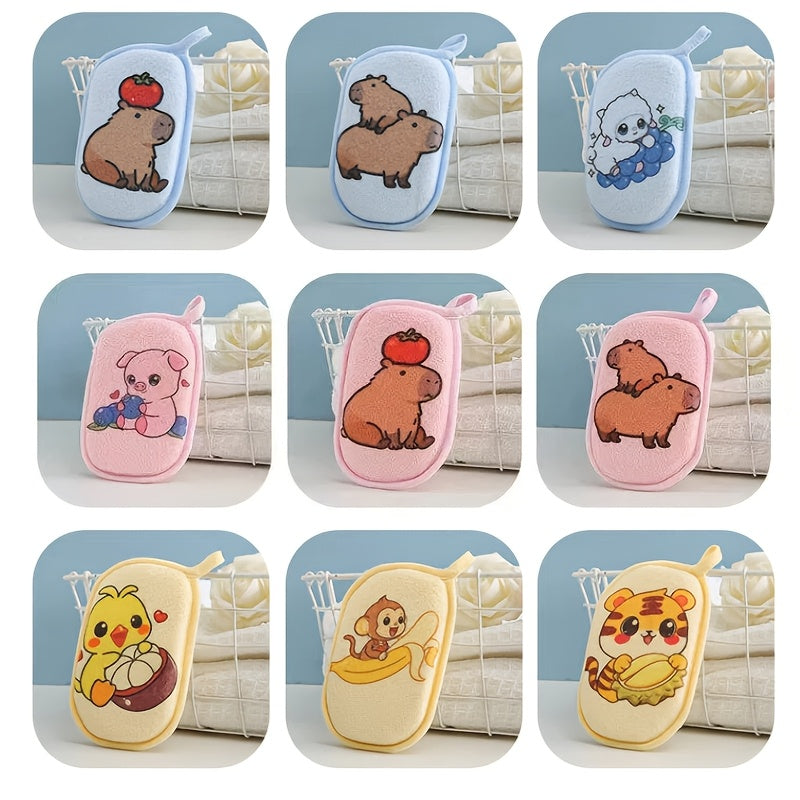 2 gants de bain à motifs d'animaux de dessins animés — Monptitlou