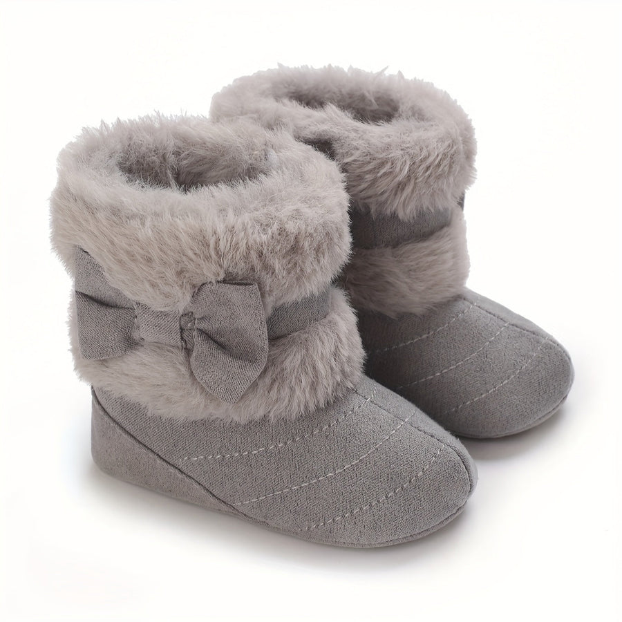 Bottes bébé chaudes hiver polyvalentes mode, avec nœud, 0-1 an — Monptitlou